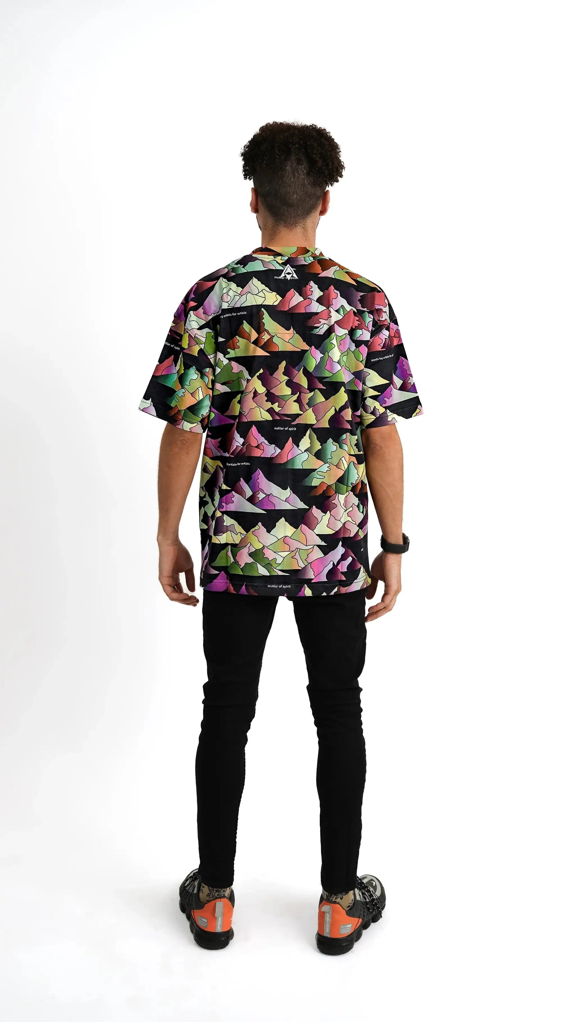 RGB Mountain - Men's Oversized Mountain Print T-Shirt - Matter of Spirit